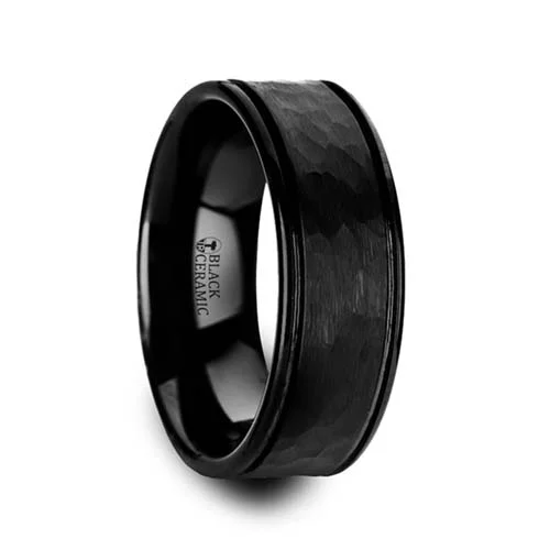 Thorsten Revenant Black Ceramic Wedding Ring 8 mm
