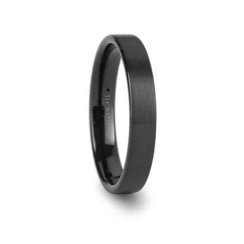 Thorsten San Antonio Black Tungsten Wedding Ring 4 mm wide