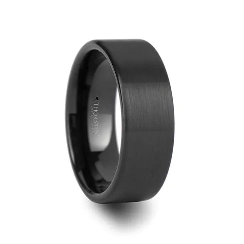 Thorsten San Antonio Black Tungsten Wedding Ring 8 mm wide