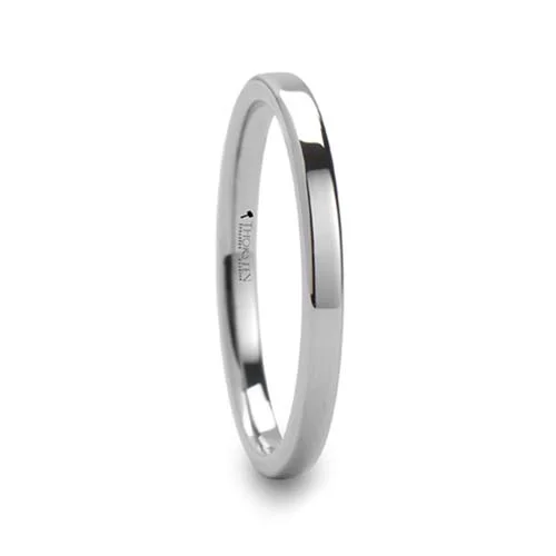 Thorsten Stockton Pipe Cut White Tungsten Wedding Ring 2 mm