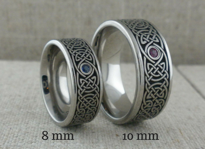 Hammered Black Zirconium with Meteorite Center