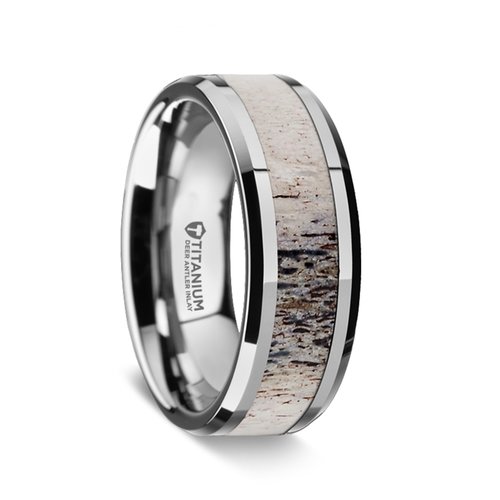 Thorsten Galactic Black Ceramic Wedding Band with Beveled Edges and Blue & Orange Opal Inlay 8mm Wide from Roy Rose Jewelry 