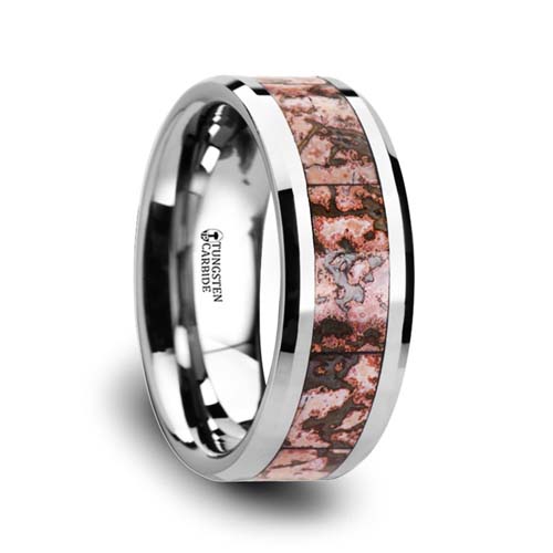 Pink Dinosaur Bone Wedding Ring