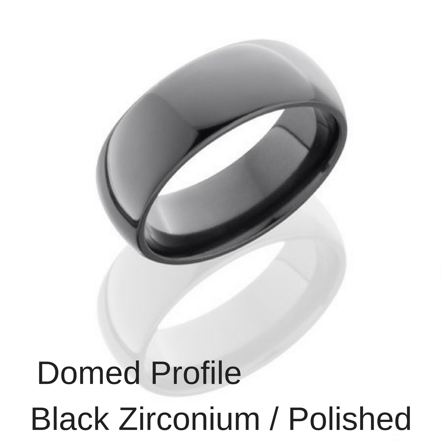 Domed Black Zirconium Wedding Ring