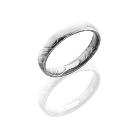 Damascus Steel Domed Wedding Ring