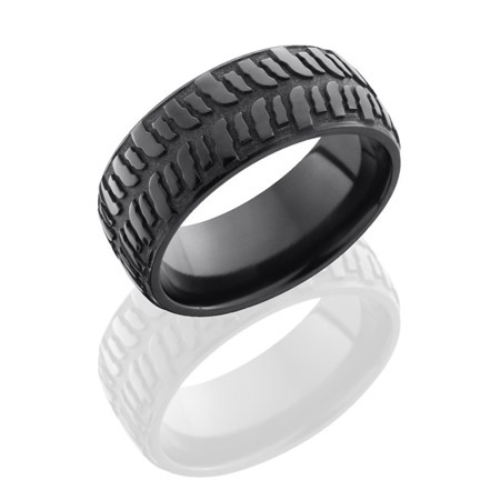 Black Zirconium Bogger Tire Tread Wedding Ring