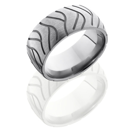 Titanium Super Cycle Tire Tread Wedding Ring