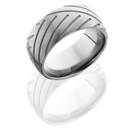 Super Cycle Tire Tread Titanium Wedding Ring
