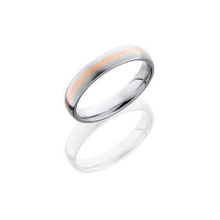 Cobalt Chrome Wedding Ring with 14K Rose Gold Inlay