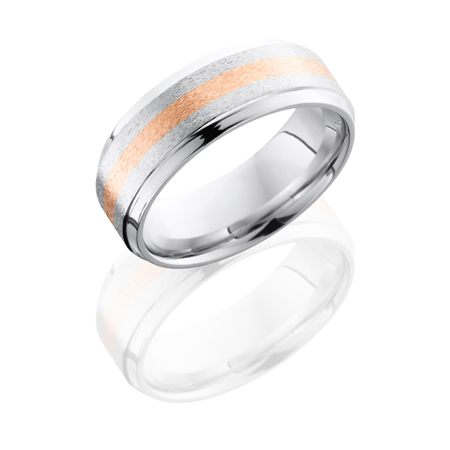Cobalt Chrome and 14K Rose Gold Wedding Ring