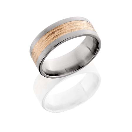 Titanium with Rose Gold Inlay Wedding Ring