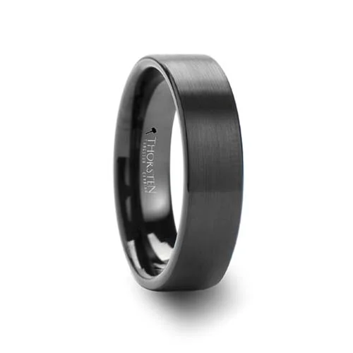 Thorsten San Antonio Black Tungsten Wedding Ring