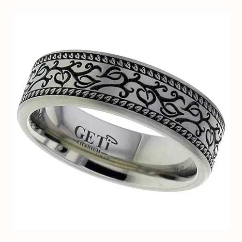 Vine Titanium Wedding Ring