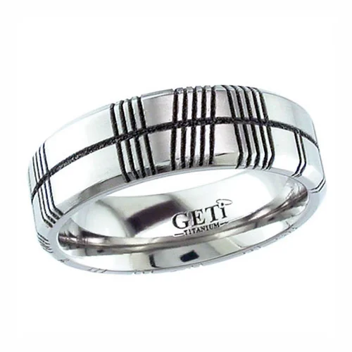 Custom Ogham Titanium Wedding Ring