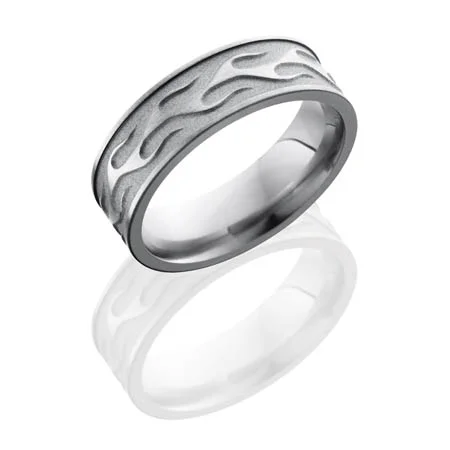 Contour Flame Wedding Ring in Titanium