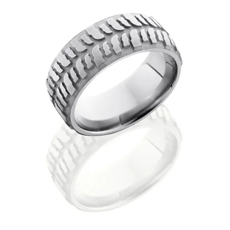 Mud Tire Tread Titanium Wedding Ring (Copy)