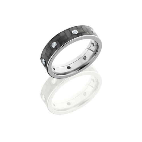 Carbon Fiber and Diamond Wedding Ring