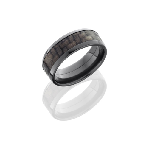 Black Zirconium and Carbon Fiber Wedding Ring