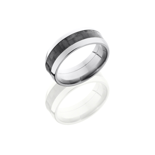 Domed Carbon Fiber and Titanium Wedding Ring