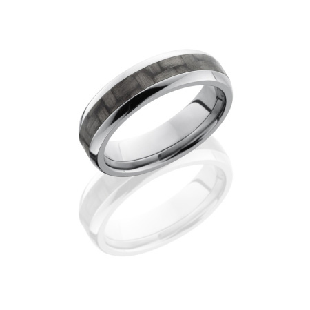 Domed Titanium and Carbon Fiber Wedding Ring