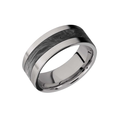 Titanium With Forged Carbon Fiber Inlay Wedding Ring