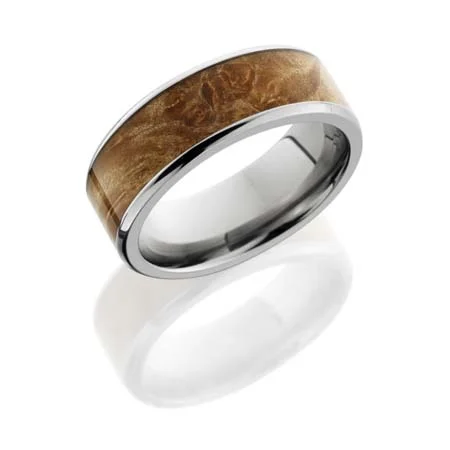 Maple Burl Wood and Titanium Wedding Ring
