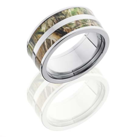 Extra Wide Camo and Titanium Wedding Ring