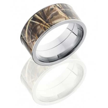 Wide Titanium Camo Wedding Ring