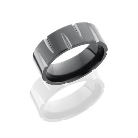Black Gouged Wedding Ring