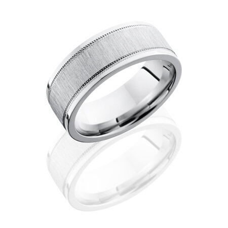 Cobalt Chrome Cross Satin Wedding Ring with Milgrain
