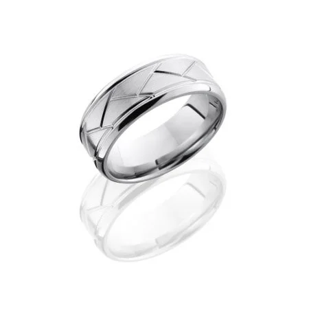 Cobalt Chrome Flat Weave Wedding Ring