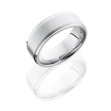 Cobalt Chrome Wedding Ring with Bead Blast Center