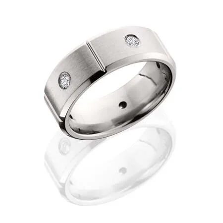 Cobalt Chrome Wedding Ring with Diamonds