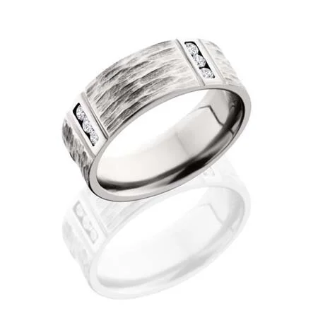 Cobalt Chrome Wedding Ring with Channel Set Diamonds