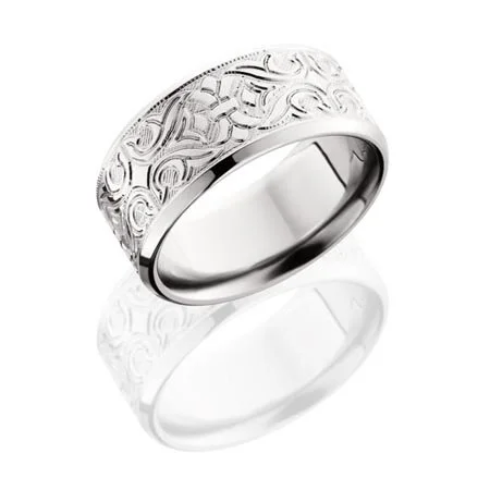 French Scroll Pattern Wedding Ring Cobalt Chrome