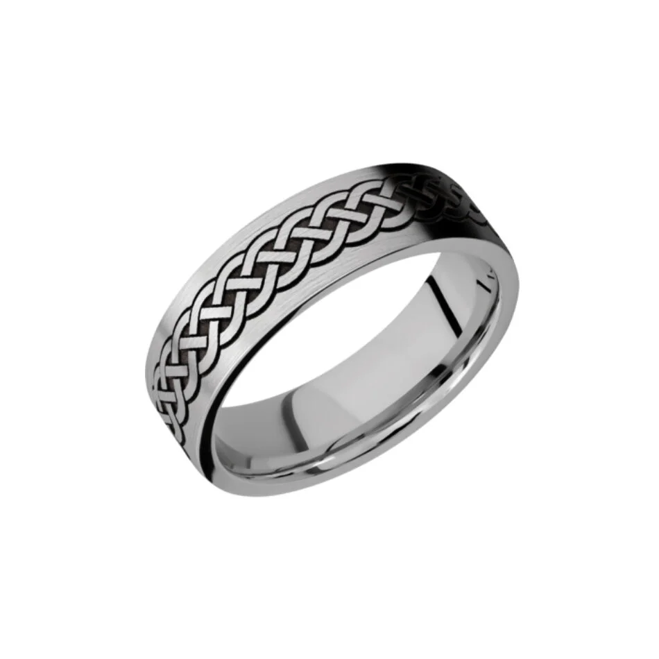 Flat Profile Celtic Knot Cobalt Chrome Wedding Ring