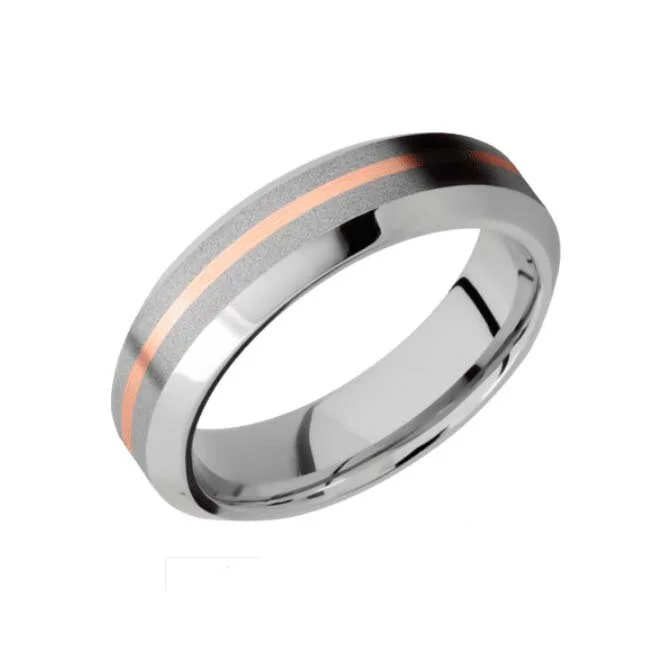 Cobalt Chrome with Rose Gold Inlay Wedding Ring