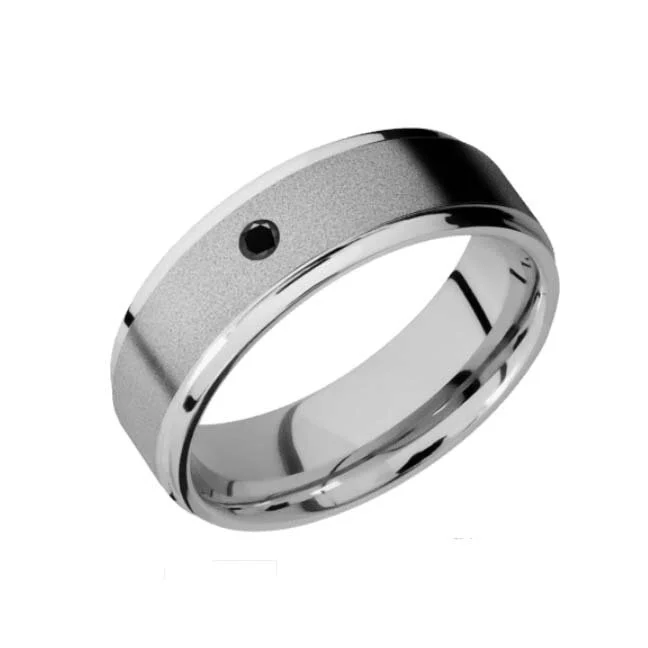 Cobalt Chrome Wedding Ring with with Black Diamond