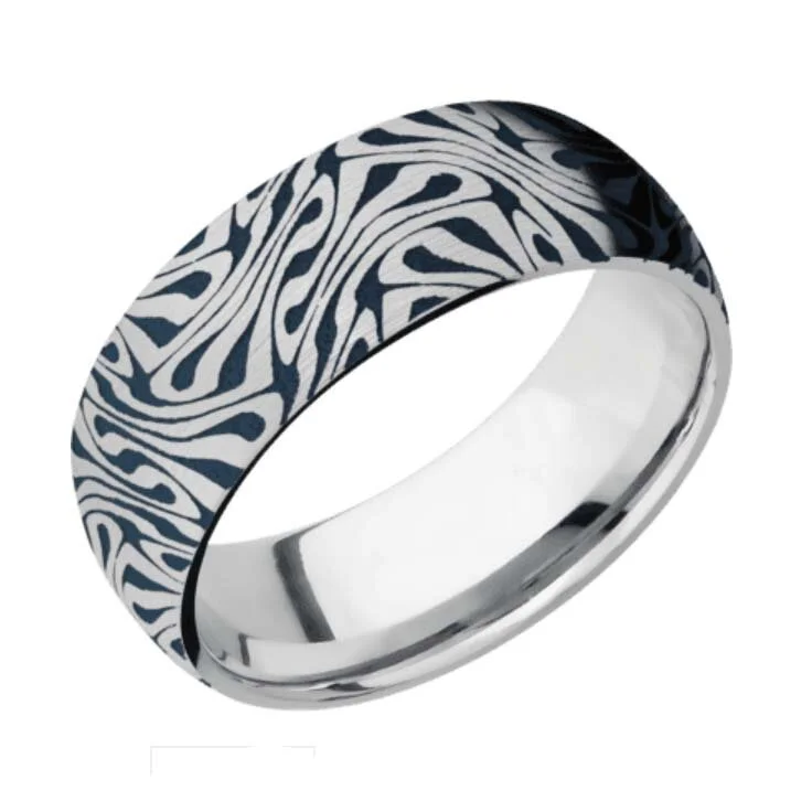 Blue Escher Wedding Ring in Cobalt Chrome