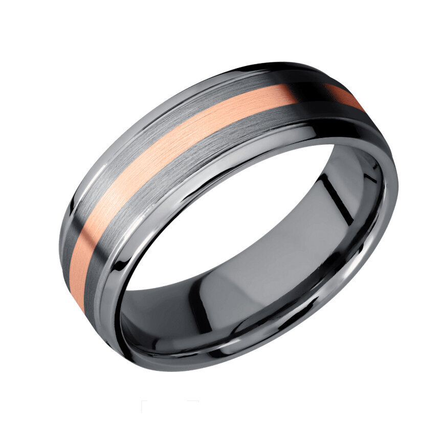 Tantalum Wedding Ring with Rose Gold Inlay