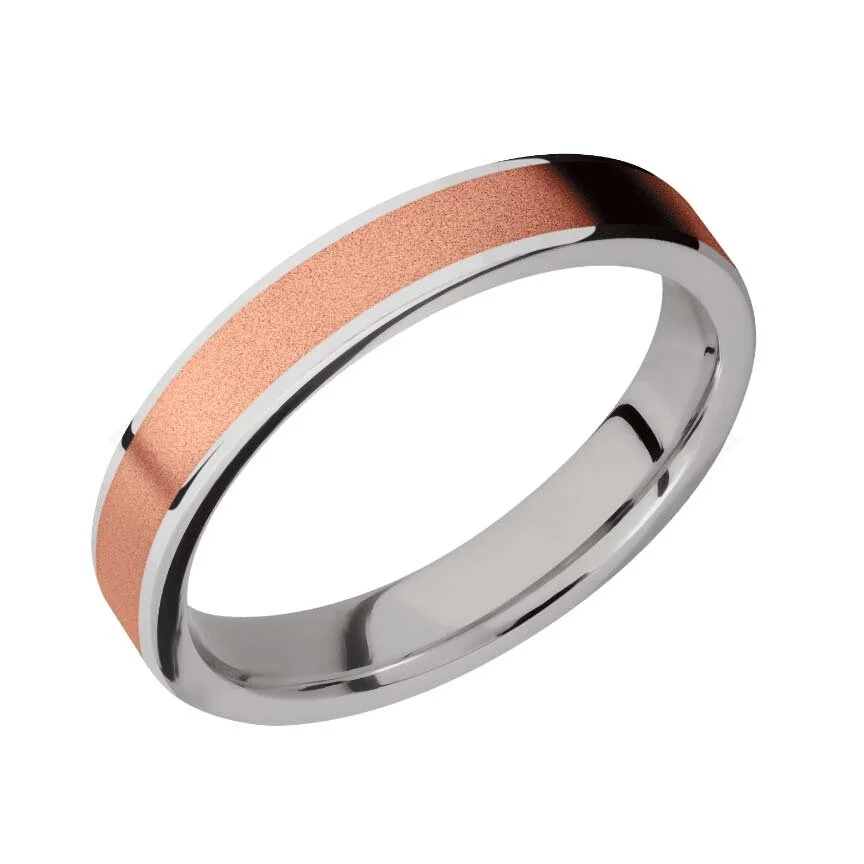 Cobalt Chrome Wedding Ring with 14K Rose Gold Inlay