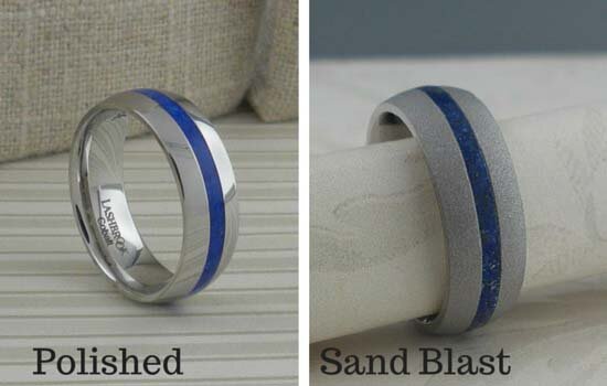 Cobalt Chrome Wedding Ring with Lapis Inlay