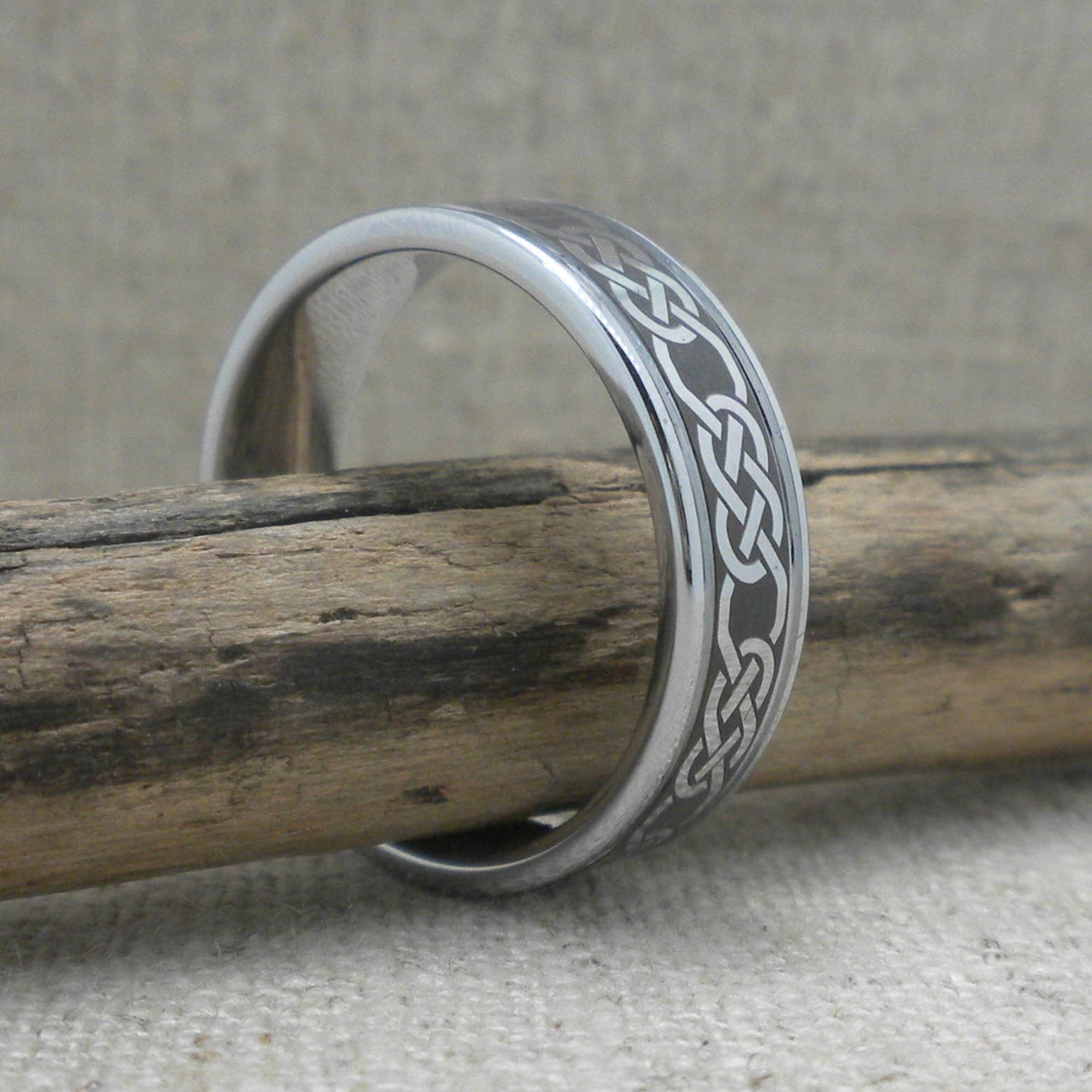 Tungsten Wedding Ring with Celtic Design