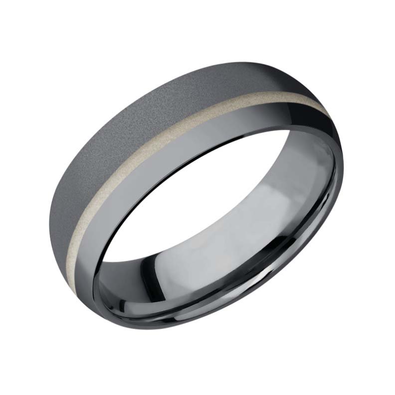 Tantalum Weddign Ring with Bright Nickel Inlay