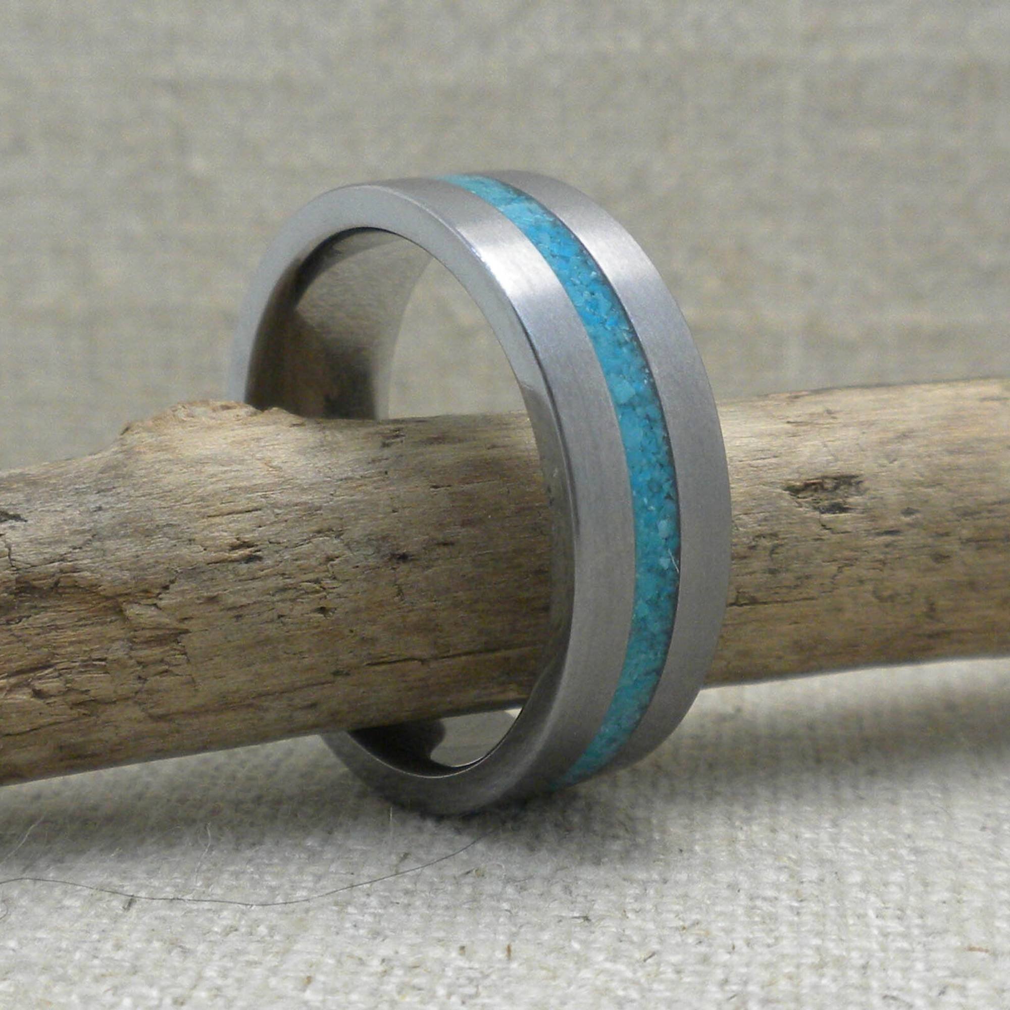 Tantalum Wedding Ring with Turquoise