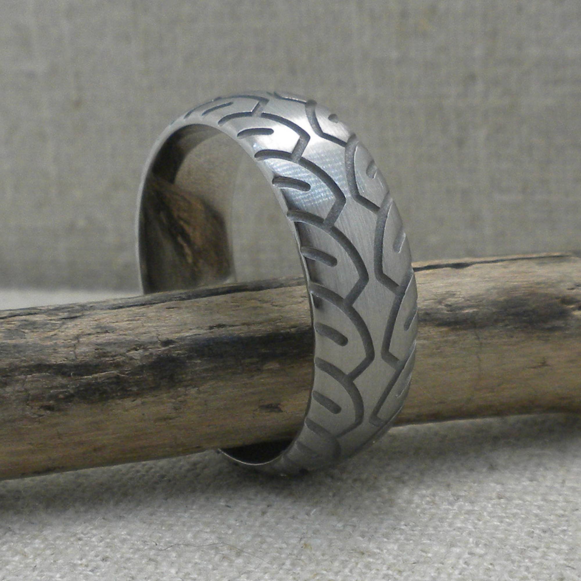 Tire Tread Wedding Ring