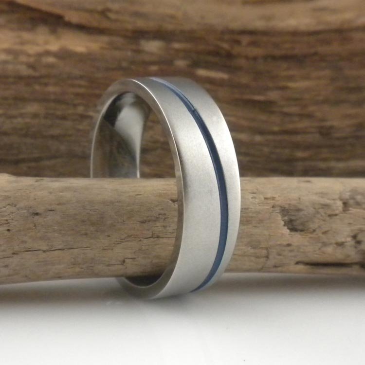 Thin Blue Line Wedding Ring