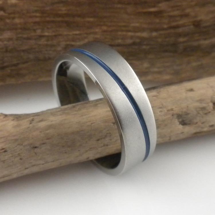 Thin Blue Line Wedding Ring