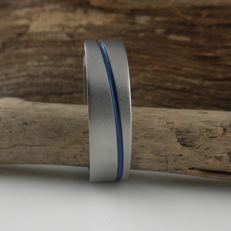 Thin Blue Line Wedding Ring