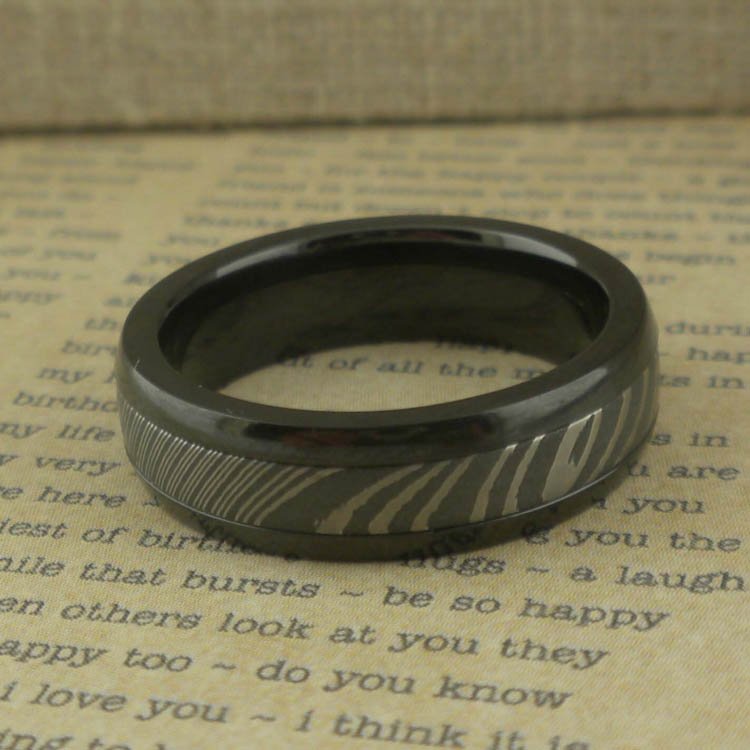 Damascus Steel Wedding Ring by Lashbrook Designs